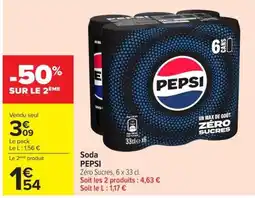 Carrefour Market PEPSI Soda Zéro Sucres offre