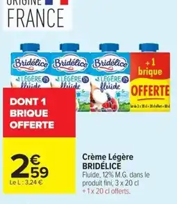 Carrefour Market Bridelice Crème Légère offre