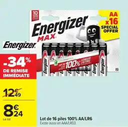 Carrefour Market Energizer piles AA/LR6 offre