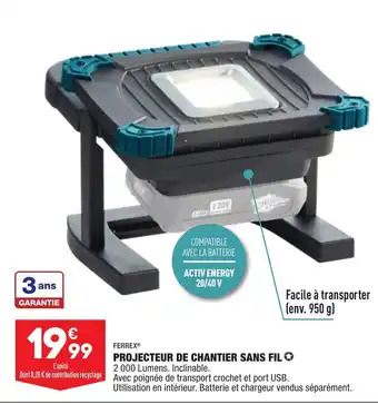 ALDI Projecteur de Chantier Sans Fil offre