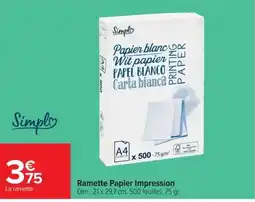 Carrefour Market Simpla Papier Impression offre