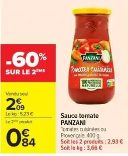 Carrefour Market PANZANI Sauce tomate offre