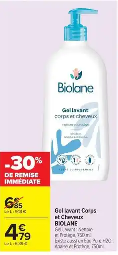Carrefour Market Biolane Gel lavant corps et cheveux offre