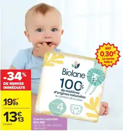Carrefour Market Biolane Couches naturelles offre