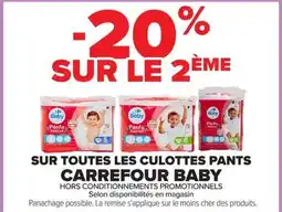 Carrefour Market Carrefour Baby sur tous les culottes pants offre
