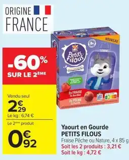 Carrefour Market Petits Filous Yaourt en Gourde offre