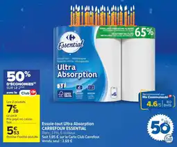 Carrefour Market Carrefour Essential Essuie-tout Ultra Absorption offre