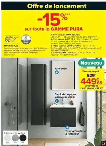 Castorama Meubles pura offre