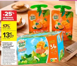 Carrefour Market Pom'Potes Compotes sans sucres ajoutés offre