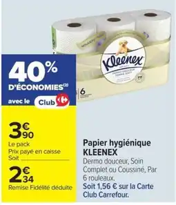 Carrefour Market Kleenex Papier hygiénique offre