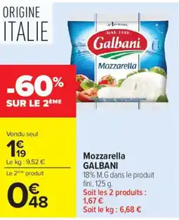 Carrefour Market Galbani Mozzarella offre