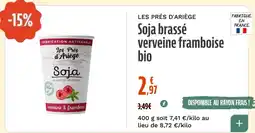 La Vie Claire LES PRÉS D'ARIÈGE Soja brassé verveine framboise bio offre