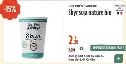 La Vie Claire LES PRÉS D'ARIÈGE Skyr soja nature bio offre