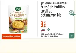La Vie Claire SOY Écrasé de lentilles corail et potimarron bio offre