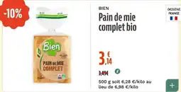 La Vie Claire Bien Pain de mie complet bio offre