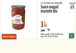 La Vie Claire LE VOYAGE DE MAMABÉ Sauce rougail marmite bio offre