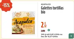 La Vie Claire Acapulco Galettes tortillas bio offre