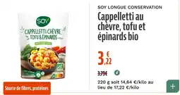 La Vie Claire SOY Cappelletti au chèvre, tofu et épinards bio offre