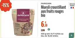La Vie Claire FAVRICHON Muesli croustillant offre
