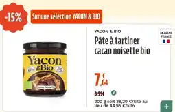 La Vie Claire Yacon & Bio Pâte à tartiner cacao noisette bio offre