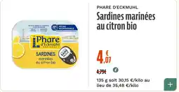 La Vie Claire Phare d'Eckmühl Sardines marinées au citron bio offre