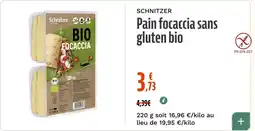 La Vie Claire Schnitzer Pain focaccia sans gluten bio offre