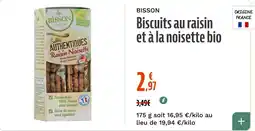 La Vie Claire Bisson Biscuits au raisin et à la noisette bio offre