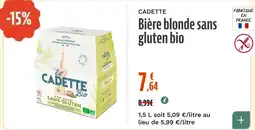 La Vie Claire CADETTE Bière blonde sans gluten bio offre