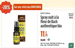 La Vie Claire BIOFLORAL Spray nuit à la fleur de Bach authentique bio offre