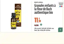 La Vie Claire BIOFLORAL Granules enfants à la fleur de Bach authentique bio offre