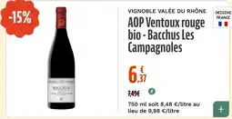La Vie Claire Bacchus AOP Ventoux rouge bio offre