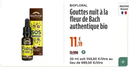 La Vie Claire biofloral Gouttes nuit à la fleur de Bach authentique bio offre