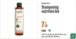 La Vie Claire Emblica Shampooing nutrition bio offre