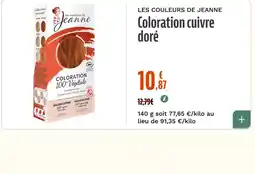 La Vie Claire les couleurs de Jeanne Coloration cuivre doré offre