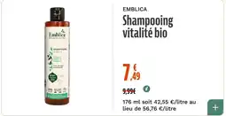La Vie Claire Emblica Shampooing vitalité bio offre