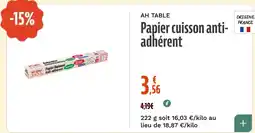 La Vie Claire AH TABLE Papier cuisson anti-adhérent offre