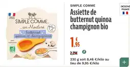 La Vie Claire SIMPLE COMME Assiette de butternut quinoa champignon bio offre