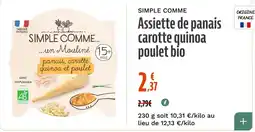 La Vie Claire SIMPLE COMME Assiette de panais carotte quinoa poulet bio offre