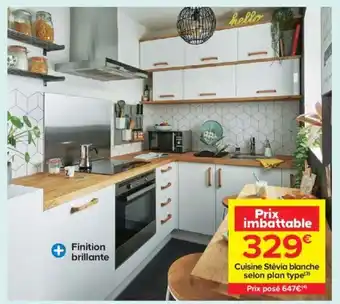 Castorama Cuisine stévia blanche selon plan type offre
