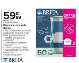 Carrefour Drive Brita - carafe en verre verte 2 mois offre