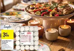 Carrefour Drive Simply - la de 100 bougies chauffe-plat blanches offre