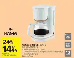 Carrefour Drive Cafetière filtre losange offre