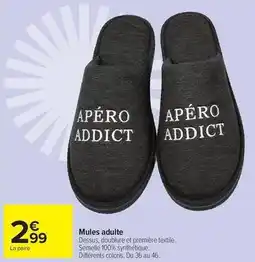 Carrefour Drive Mules adulte offre