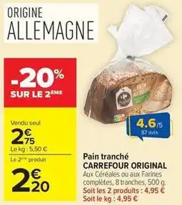 Carrefour Drive Carrefour - pain tranché offre