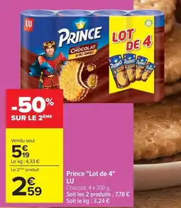 Carrefour Drive Lu - prince lot de 4 offre