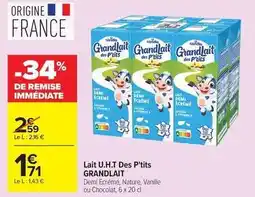 Carrefour Drive Candia - lait u.h.t des p'tits offre