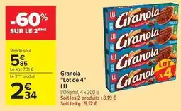 Carrefour Drive Lu - granola lot de 4 offre