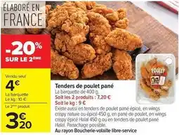 Carrefour Drive Tenders de poulet pane offre