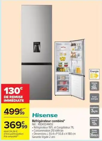 Hisense - réfrigérateur combiné