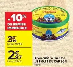 Carrefour Drive Cap - thon entier à l'harissa offre